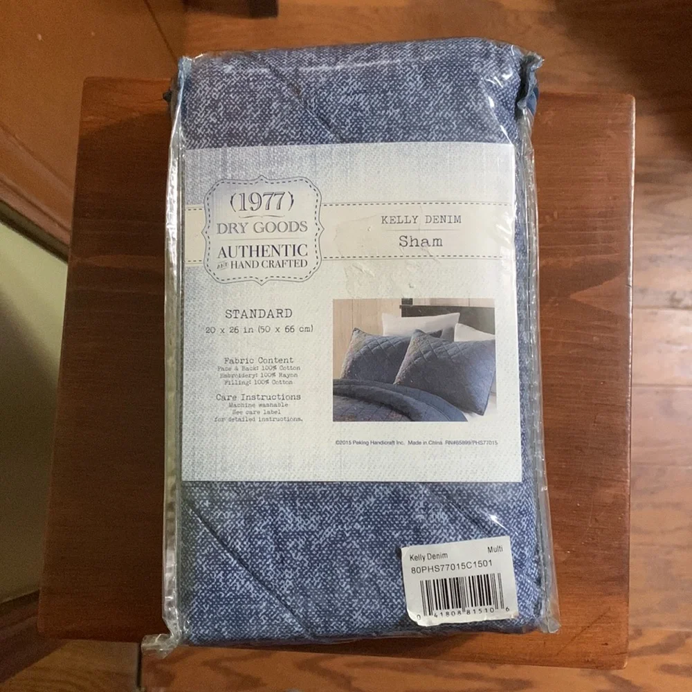 1977 Dry Goods- Embroidered Denim Sham-Standard Size